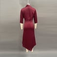 thumbnail image 7 of Bxsruta Womens Dress Midi Length V Neck 3/4 Sleeve High Low Cocktail Dresses, 7 of 7