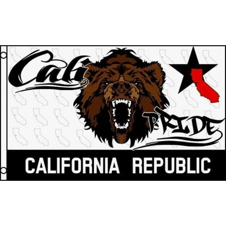 DEYOU CALI PRIDE California Republic Bear CA Flag 3x5 Feet Banner DEYOU CALI PRIDE California Republic Bear CA Flag 3x5 Feet Banner