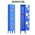 Storage Locker for Employee,Office,Metal Gym Locker with 3 Door,Steel