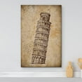 thumbnail image 2 of wall26 Canvas Print Wall Art Retro Vintage Leaning Tower Pisa Italy Architecture &amp; Maps Landmarks Digital Art Modern Art Decorative Scenic Urban Bohemian for Living Room, Bedroom, Office - 16&quo, 2 of 5