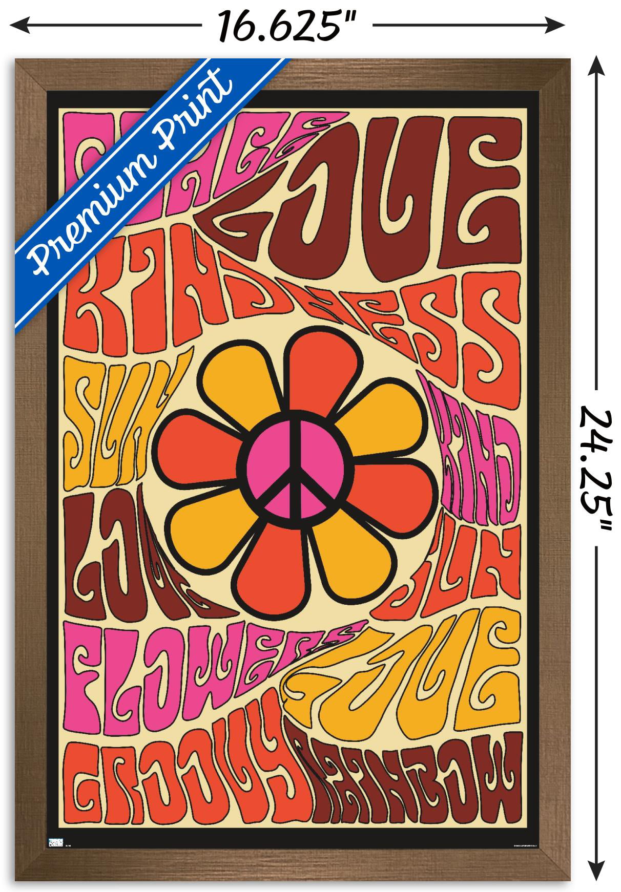 Peace, Love, and Kindness Wall Poster, 14.725\