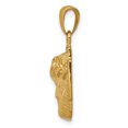 thumbnail image 2 of 14k Yellow Gold Solid Gold Polished 2-D Small Jesus Head with Crown Charm Pendant, 2 of 7