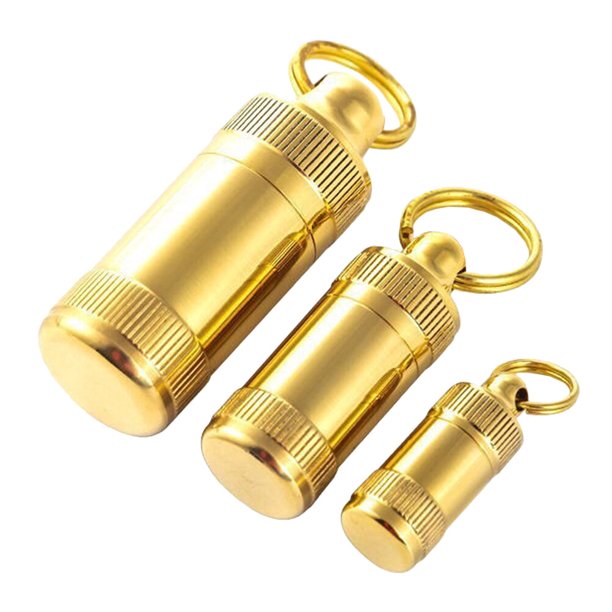 Pill case 3Pcs Portable Mini Brass Pill Cases Pill Containers Portable
