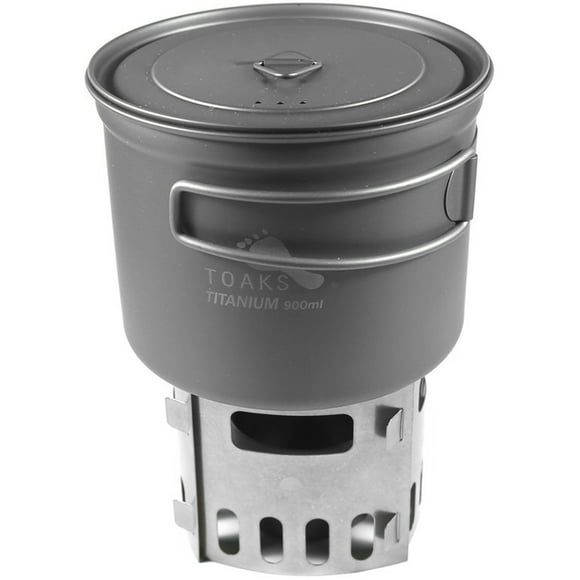 TOAKS Titanium Alcohol Stove and 900ml Pot Cook System CS-04 - Outdoor Camping