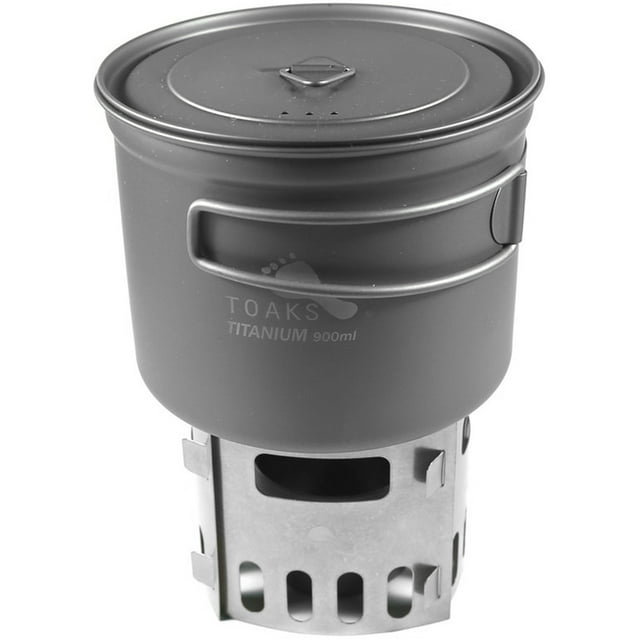 TOAKS Titanium Alcohol Stove and 900ml Pot Cook System CS-04 - Outdoor Camping