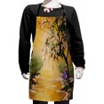 thumbnail image 1 of Landscape Kids Apron, Oil Painting Acrylic Like Image Flower Petal Falls down near River with Girl Art, Boys Girls Apron Bib with Adjustable Ties for Cooking Baking Painting, Multicolor, by Ambesonne, 1 of 2