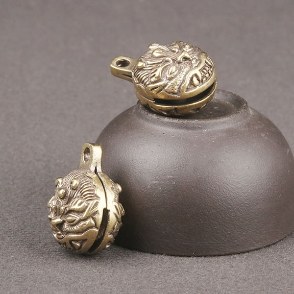 GOOHOCHY  3 Pcs Vintage Brass Pendant DIY Bear Bell Mini Bells Retro Decor Golden