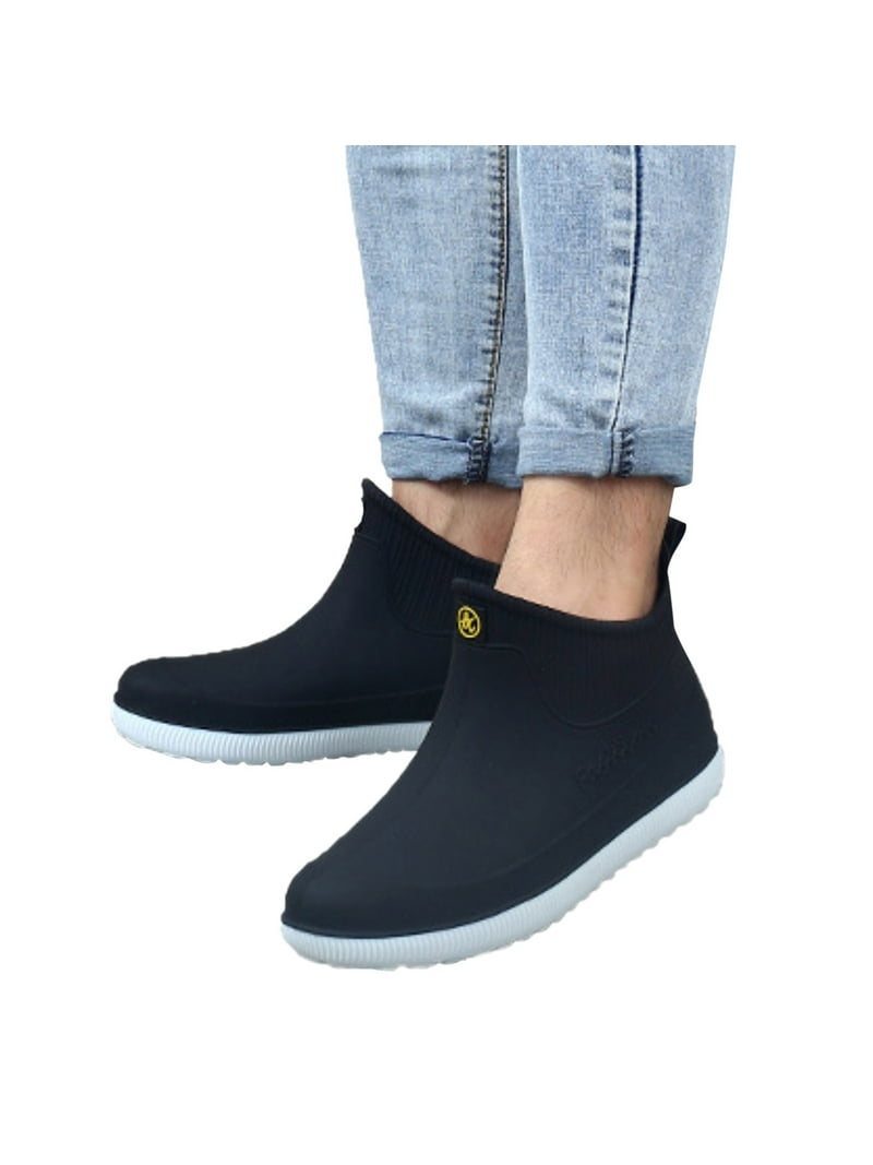 Dyfzdhu Rainboots For Men Short Tube Water Shoes Anti Labor Waterproof Shoes -