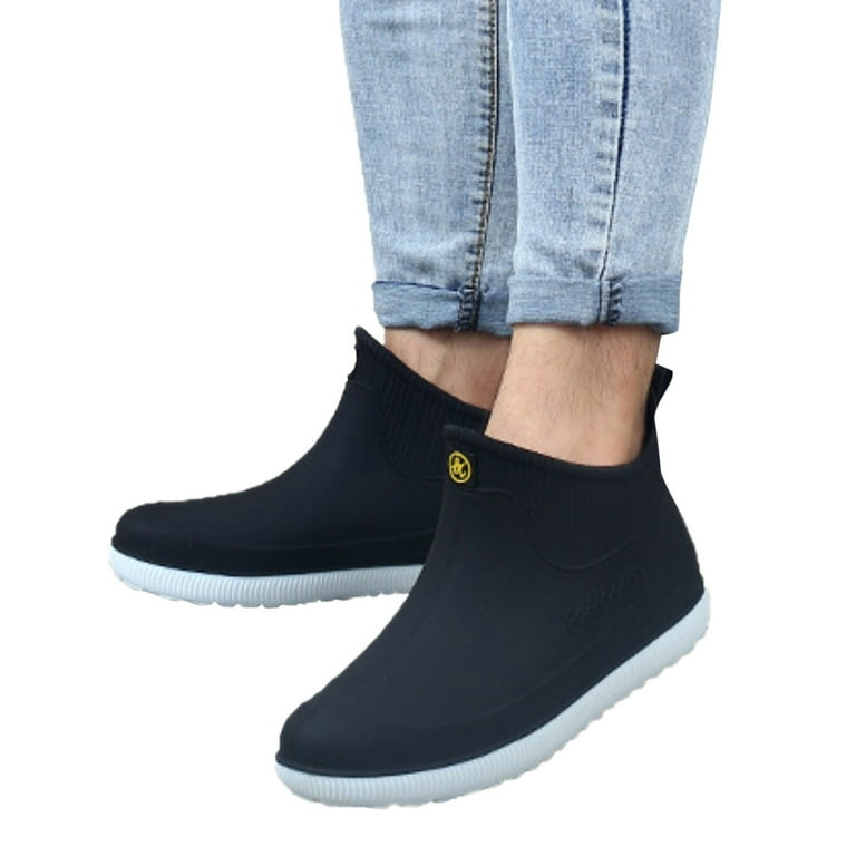 Rosmall Water Shoes Slip-on Rain Shoes Men Waterproof Non-slip Booties  Autumn Winter Warm Kitchen Work Fishing Rain Boots Fashion Galoshes Men ( Shoe Size : 42) price in UAE,  UAE