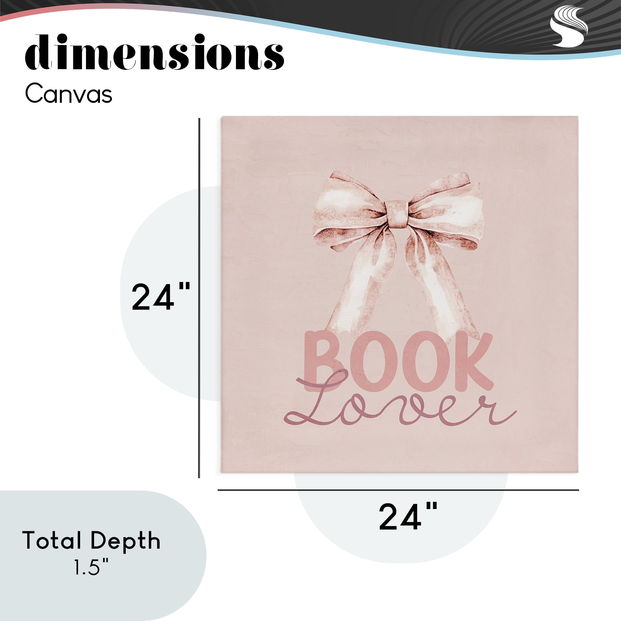 Blush Pink Book Lover Canvas Wall Art, design by Kim Allen