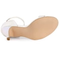 thumbnail image 5 of DARING DIVA Women's Glitter Ankle Strap Stiletto Heel Sandals White 9, 5 of 7