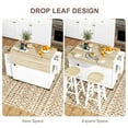 thumbnail image 4 of HOMCOM Mobile Kitchen Island with Power Outlet Drop Leaf Kitchen Cart White, 4 of 10