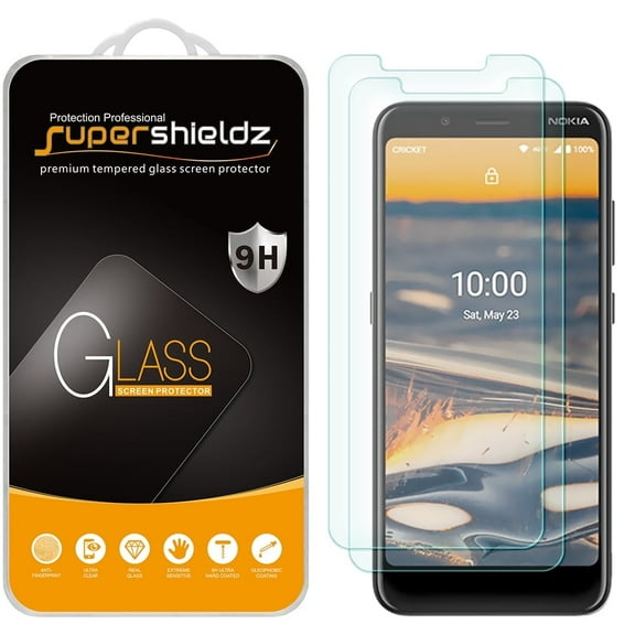 [2-Pack] Supershieldz for Nokia 2 V Tella / C2 Tava / C2 Tennen Tempered Glass Screen Protector, Anti-Scratch, Anti-Fingerprint, Bubble Free