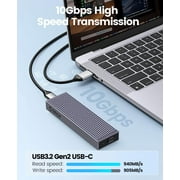 ORICO M.2 SATA NVMe SSD Enclosure USB C 3.2 Gen 2 10Gbps External Hard Drive Enclosure M.2 SSD Enclosure Case for M key & B+M Key SSD,Support UASP Trim(No Drive)