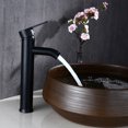 thumbnail image 1 of UPGRATOR Black Bathroom Basin Tap 1Pack Streamlined Kitchen Faucet with Hot and Cold Water Control, 1 of 8