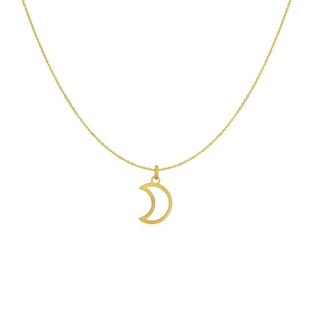 Collier en Or Jaune 14k avec Lune 18 Po