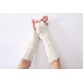 thumbnail image 4 of Guantes de punto de invierno para mujer, calentadores de brazos sin dedos, puños largos de punto fino, guantes de punto cálidos y puños más cálidos, puños calentadores de brazos para mujer, 4 of 5