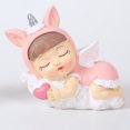 thumbnail image 4 of KAKOWELY Figura de bebé durmiendo, escultura de resina, decoración para tartas, adorno de escritorio para coche - Unicornio (rosa), 4 of 4