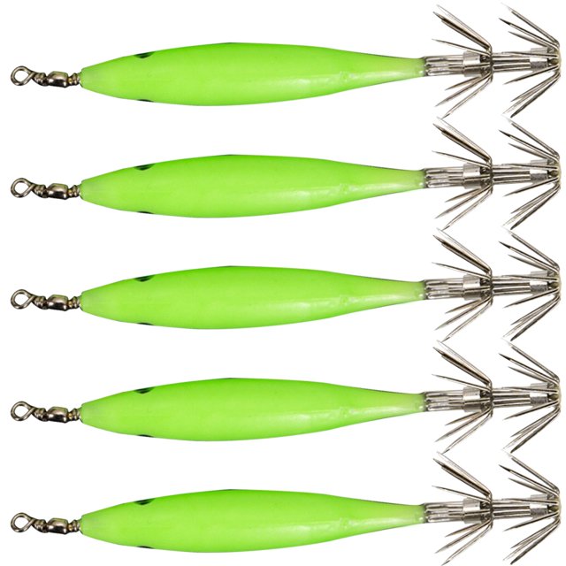 Cebo Pesca Luminoso Vívido Cebos Calamar Con Anzuelo Calamar para Pescar (verde)