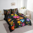 thumbnail image 3 of Castle Fairy Adults Female Men Groovy Flowers Bedding Comforter Set 7 Pieces,Cartoon Flying Butterflies Full Bedding Set Lightweight,Vintage Spring Garden Fitted Sheet Flat Sheet, 3 of 8
