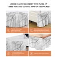 thumbnail image 6 of White Marble Bed Skirt Cal King Size, Modern Geometric Abstract Minimalist Crack Wrap Around Bed Skirting with Adjustable Elastic Strap, Dust Ruffled Pleated Bedskirts 18 Inch Drop for Bedroom Beds, 6 of 9