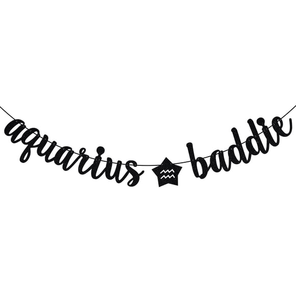Banner Zatain Acuario Baddie Negro con Brillo 2,5 m