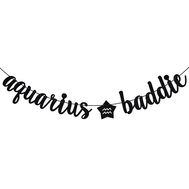 Banner Zatain Acuario Baddie Negro con Brillo 2,5 m