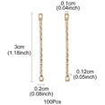 thumbnail image 4 of 100pc Iron Bar Connector Charms Nickel Free Textured Light Gold 30x2x1.2mm Hole: 1mm, 4 of 6