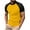 Yellow, variant on Hinvhai Mens Color Blocked T Shirts Pullover Workout Casual Sports T-Shirt Short Sleeve Round Neck Tees Mesh Summer Tops Gray M(M)