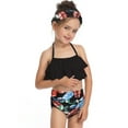 thumbnail image 2 of dmqupv Girls Bathing Suits Size 10-12 Beach Two Set Girls Bathing Little Pieces Suit Swimsuits 11 Year Old Girl Black 10-12 Years, 2 of 5