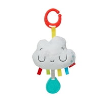 Nuby Cloud Chime Plush Toy for Babies with Silicone Teether, Colorful Cloud Design