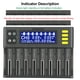 thumbnail image 4 of Cargador de batería 9V Pantalla digital Li-Ion AA / AAA Baterías recargables Adaptador de carga que lleva el cargo de viaje para el hogar de los EE. UU. Inevent EL022400-01B, 4 of 7