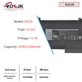 thumbnail image 4 of New DJ1J0 Laptop Battery for Dell Latitude 12 7280 7290 E7280 E7290 13 7380 7390 E7380 E7390 14 7480 7490 E7480 E7490 Series P28S P28S001 451-BBZL C27RW PGFX4 ONFOH DJ1JO K8X0T 11.4V 42Wh 3-Cell, 4 of 7