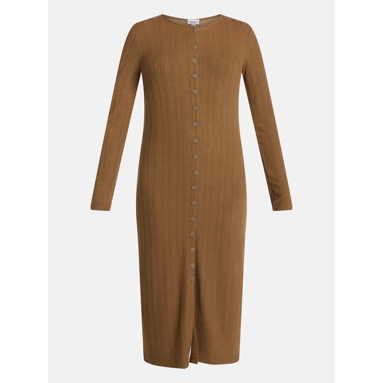 Scenario Women's Cardigan Midi Dress with Long Sleeves photo 5