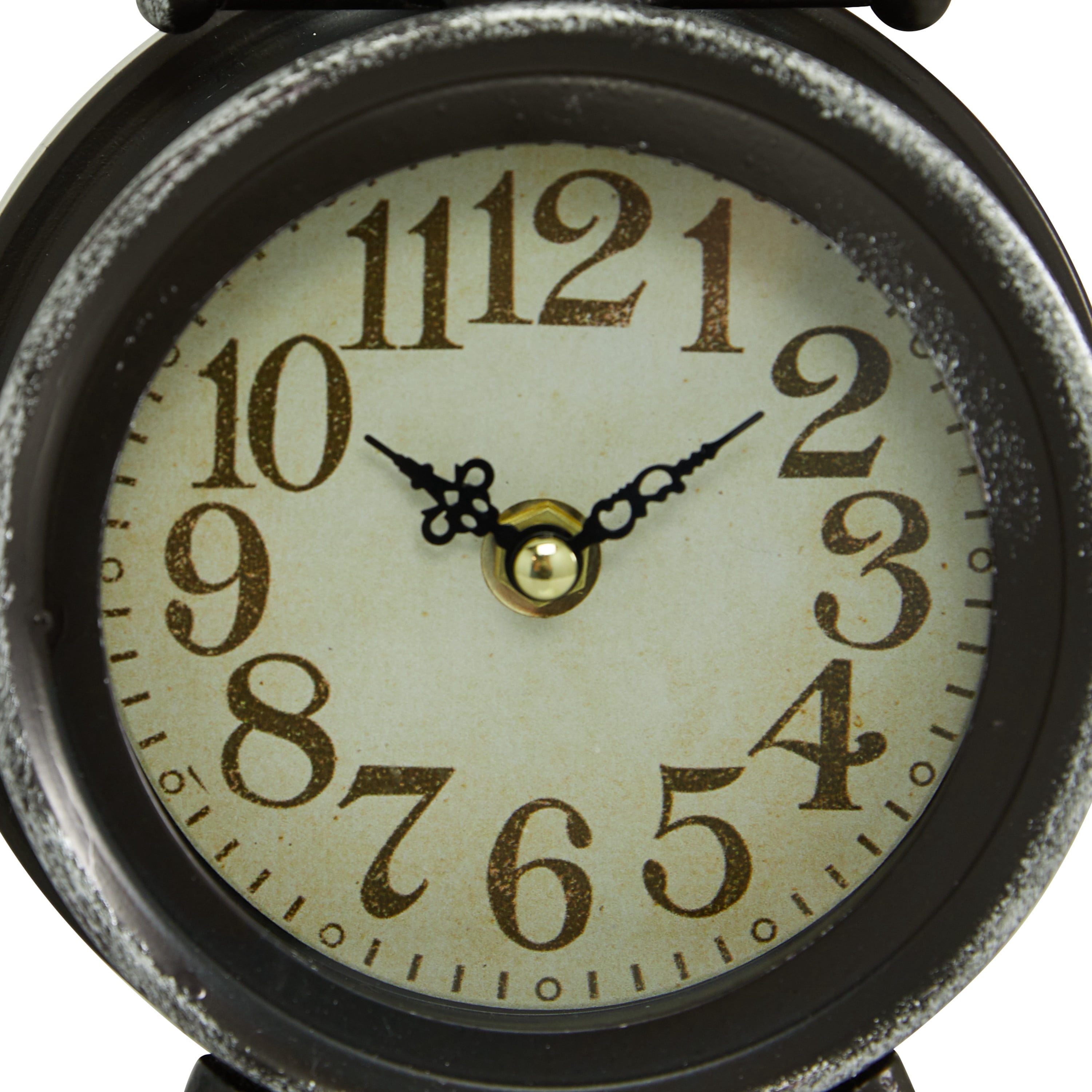 DecMode 9" Black Metal Stopwatch Style Clock, Set of 2