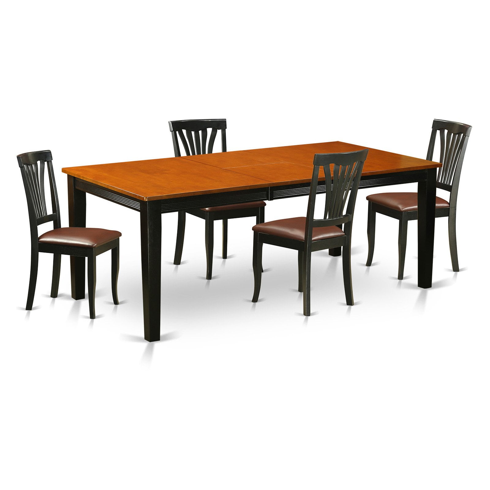 East West Furniture Quincy 5Piece Lath Back Dining Table Set