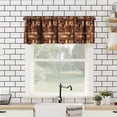 thumbnail image 2 of CoffeeValance Curtain Cafeteria Pattern with Hot Mocha Latte Milk Windows Short Curtains Valances for Kitchen Living Room Farmhouse Decor with Rod Pocket, One Panel 54X18 Inches, 2 of 6
