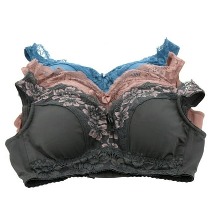 Rhonda Shear 3Pc Betty Pin-Up Bra Pads Adjustable Back Women's 689-659