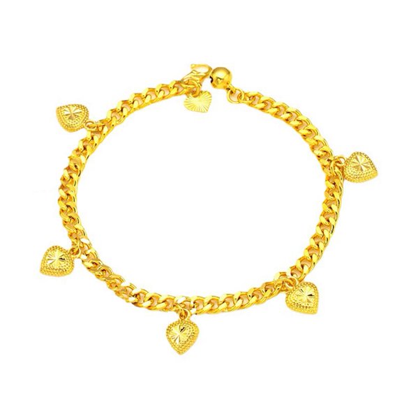Gold Plated Heart Bracelet Non Fading Gold Bracelet A3C5