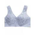 thumbnail image 2 of Esho Middle-Aged Elder Woman Floral Wirefree Bra Front Button Closure Soft Cotton Bra for Mom Grandma Gift Bra, 2 of 3