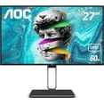 thumbnail image 1 of Restored AOC U27U2DP 27" 4K Frameless Monitor, UHD 3840 x 2160, KVM, RJ45, USB-C Docking, Height Adjustable Stand, 1 of 9