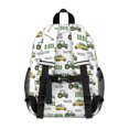 thumbnail image 3 of Tractor and Trailers White Pattern Backpack for School, Cute School Bag with Adjustable Shoulder Straps and Padded Back, 15"x11.42"x5.5", 3 of 5