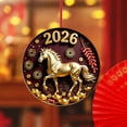 thumbnail image 4 of 2026 Year of the Horse Acrylic Pendant - Flexible Fridge Decor, Festive Holiday Jewelry, Traditional Lunar New Year Gift, 4 of 6