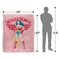 thumbnail image 5 of Wonder Woman WW Sparkle Silky Touch Super Soft Throw Blanket 50' x 60', 5 of 6