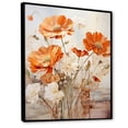 thumbnail image 2 of Designart "Fiery Blooms in Orange and Beige I" Floral Framed Wall Art - Traditional Orange Marigold Entryway Framed Wall Art Print, 2 of 6