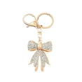 thumbnail image 1 of Hearth & Gear Sparkly Gold Plated Color Rhinestone Bow Keychains For Women Charms For Key Purse, 1 of 3