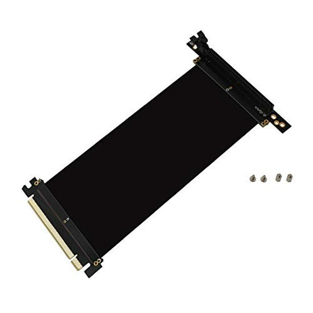 EZDIY-FAB New PCI Express 16x Flexible Cable Extension Port Adapters, High Speed PCIE Riser Cable 90 Degrees, Fit with FD R6 Case -20cm