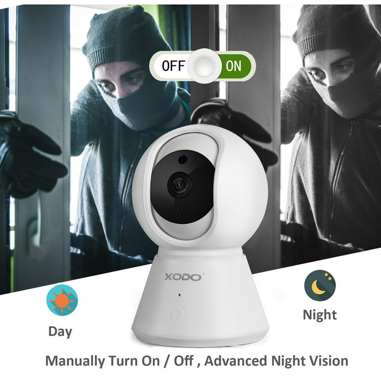 Xodo E6 Wireless Security Camera - Full HD 1080p Home Security Camera Baby Monitor