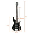 thumbnail image 2 of Full Size GIB 6 String H-H Pickup Electric Bass Guitar with Carry Bag/Strap/Plectrum/Connector/Wrench Tool, Black, 2 of 9