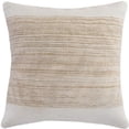 thumbnail image 1 of LR Home PILLO07565NTWFFPL Square Jute Striped & Bordered Throw Pillow, Ivory, 1 of 1